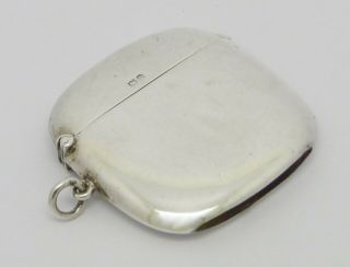 Fine Elegant Edwardian Sampson Mordan Solid Silver Vesta Case Match Safe Hm 1908