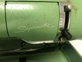 vintage green ELNA supermatic sewing machine metal heavy 5