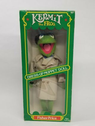 Vintage 1981 Fisher Price Kermit The Frog Dress Up Muppet Doll 18 "