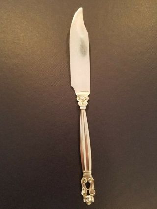 Vintage Acorn By Georg Jensen Sterling Silver Fish Knife 8 1/4 "