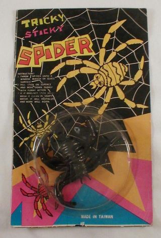 Tricky Sticky Toy Spider Carded Vintage Taiwan Horror Monster