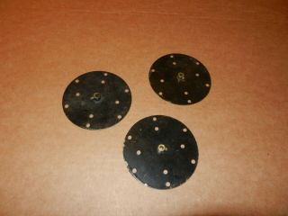3 A C Gilbert Erector P - 18 Round Plates,  Black,  Early 1920 