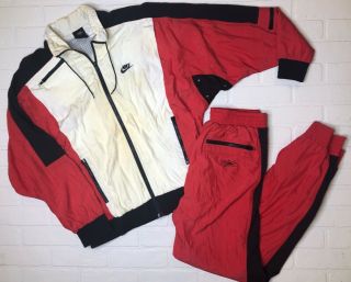 Vintage Nike Air Jordan Jacket Flight Size Red White Jacket And Pants L