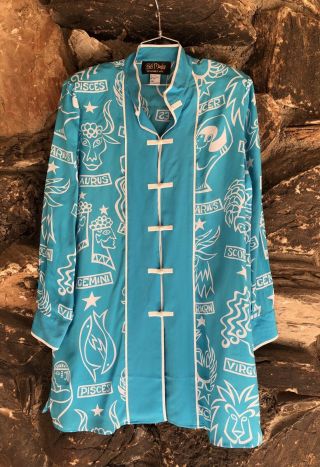 Vintage Bob Mackie Wearable Art Astrology Zodiac Kimono Top Blouse