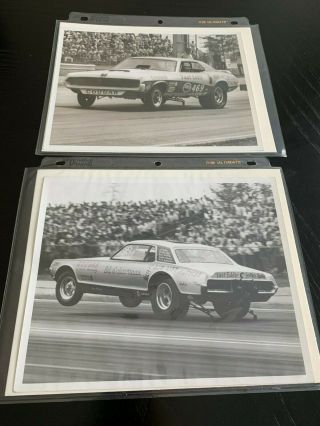 Vintage Nhra Fast Eddie Schartman 8x10 B&w Photos