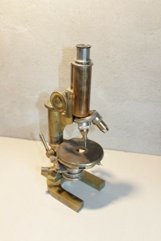 C.  Reichert Wien Microscope Brass Vintage Old Mikroskop Austria Objective