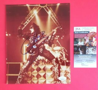 Kiss - Gene Simmons Signed Vintage 8 " X10 " Color Photo Certified With Jsa Psa