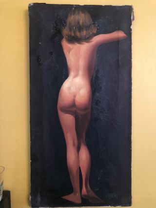 Vintage Painting Nude Naked Female Joel Malmed Book Cover Illustration