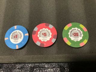 Scandia Casino Norway Vintage Poker Chips (300) In Case 3