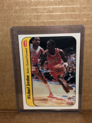 1986 87 Fleer Michael Jordan Rookie Sticker Ex,  Authentic Vintage Card 8