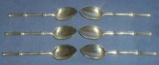 Set Of (6) Tiffany & Co Sterling Silver Bamboo Demitasse Spoons /pristine