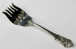 Signed Wallace Sterling Silver 925 Grand Baroque 1941 Cold Meat Serving Fork Ajb