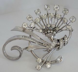 VINTAGE PENNINO STERLING SILVER CRYSTAL RHINESTONE FLOWER BROOCH 2