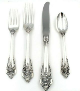 Wallace Silver Grand Baroque (sterling,  1941) 4 Piece Place Setting Nr 5446 - 1