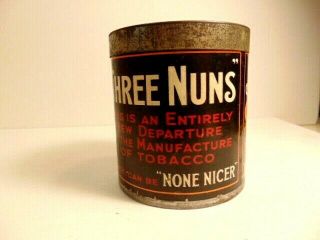 Vintage full can of Three Nuns Tobacco - inside seal unbroken 10