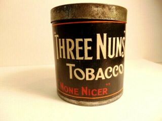 Vintage full can of Three Nuns Tobacco - inside seal unbroken 2