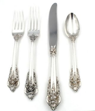 Wallace Silver Grand Baroque (sterling,  1941) 4 Piece Place Setting Nr 5446 - 7
