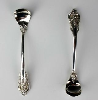 Set 2 Signed Wallace Sterling Silver 925 Grand Baroque 1941 Mustard Spoons Ajb