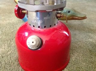 Vintage Coleman 200a Lantern Red Single Mantle 1964 Bubble Glass Camp Fish Hunt 6