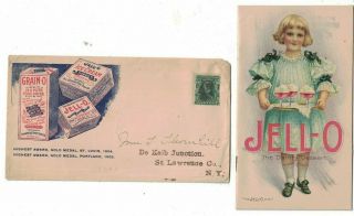 Rare 1905 Genesee Pure Food Jell - O Recipe Booklet & Mailing Envelope