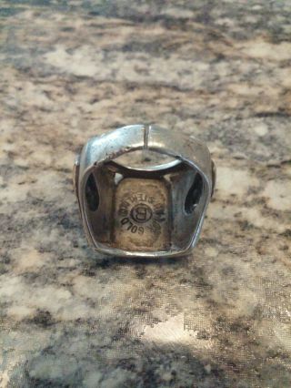 Vintage US Military Sterling 10k Gold Men ' s Ring Size 11 Signet Trench Art 7