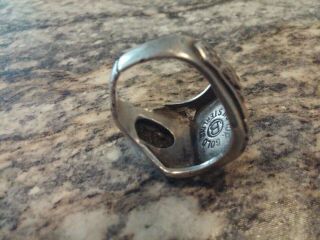 Vintage US Military Sterling 10k Gold Men ' s Ring Size 11 Signet Trench Art 8