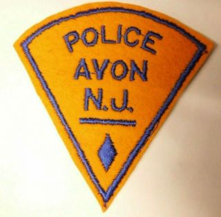 Old Vintage Avon Police Patch Nj Jersey - Felt Pie Patch