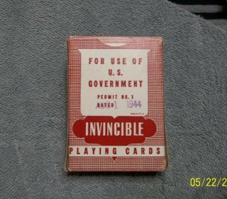 Ww2 Gi Issue American Red Cross Deck Of Playing Cards Military 1944