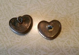 7 Vintage Carhartt Overall Buttons Brass Metal Heart Shaped Trolly 7/8 