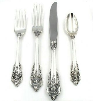 Wallace Silver Grand Baroque (sterling,  1941) 4 Piece Place Setting Nr 5446 - 6