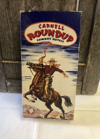 Vintage Roundup Cowboy Outfit Holster By Carnell.  Empty Box Display Piece