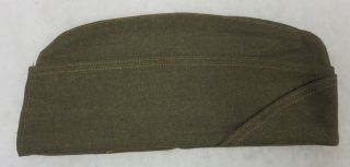 1944 British Made Ww2 Vintage Us Army Overseas Cap Olive Drab Garrison Hat 6 5/8