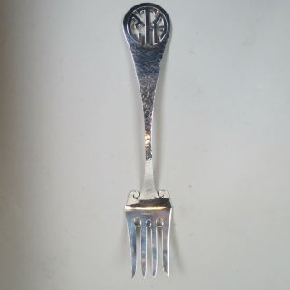 Rare Chicago Arts & Crafts Sterling Silver Serving Fork By Dyer