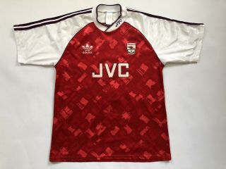 Vintage Arsenal Jvc Home Football Shirt 1990 Maglia Calico Camiseta