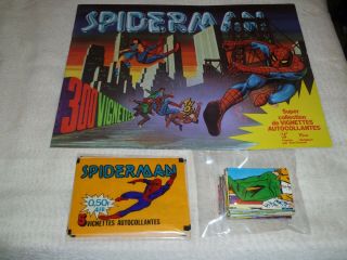 Vhtf Vintage 70s Spider Man Sticker Album 56 Stickers France/belgium