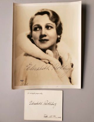 Elisabeth Rethberg Signed Vintage 1942 8x10 Photo And Card,  German Opera Soprano