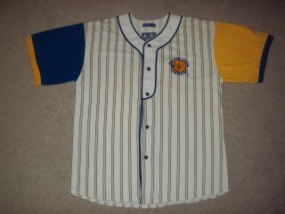 Vtg Rare Golden State Warriors Starter Sewn Xl Baseball Style Button Jersey Shir