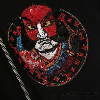 Rare Lnwot Current $1700 Louis Vuitton Made In Italy Kabuki Embroidered Hoodie M