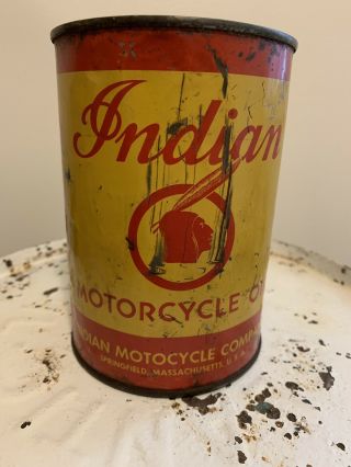 Indian Motorcycle Oil Can Advertising Sign Chief Scout Vintage Rare