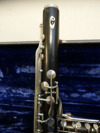 Vintage Noblet Wood Bass Clarinet W\case Paris France