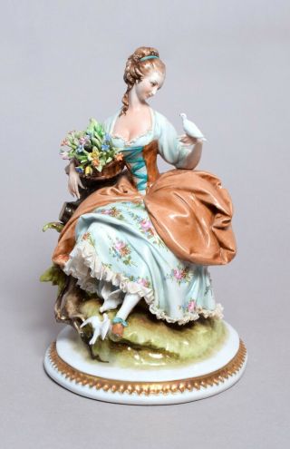 A Wonderful Large Vintage Italian Capodimonte Porcelain Figure,  