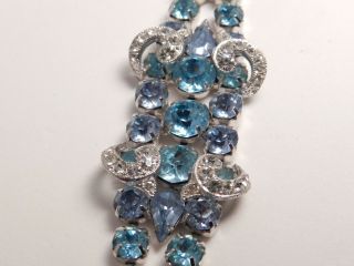 Vintage Lavender & Blue Eisenberg Ice Rhinestone Bracelet & Earrings Set