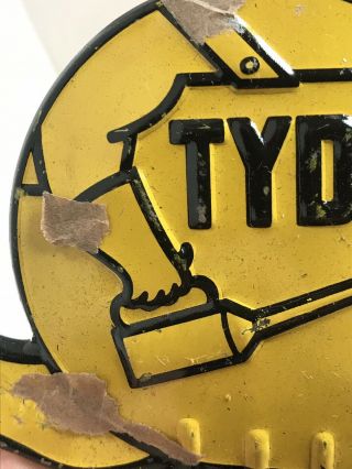 Vintage 1940s Tydol License Plate Topper Old Stock 7