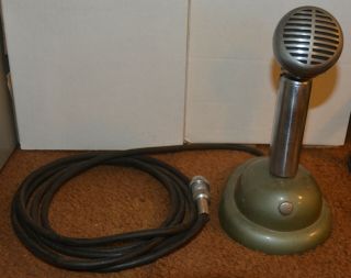 Vintage Green Shure Brothers Controlled Reluctance Bullet Model 278 Microphone