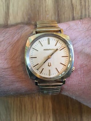 Bulova Accutron 10k Gold Filled Vintage Men’s Wrist Watch 1971