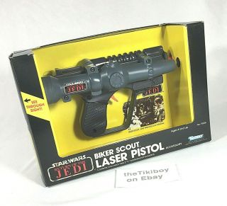 Vintage Star Wars Jedi Biker Scout Laser Pistol Gun Kenner 1983 Mib Rotj