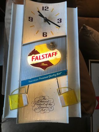 Vintage Falstaff Beer Lighted Motion Clock (509 Series)