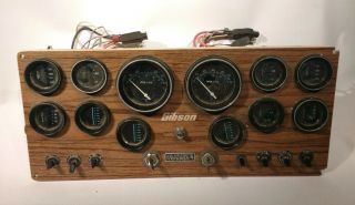 Gibson Houseboat Instrument Panel Gauge Cluster Ignition Keys Vintage Bezel 70s 