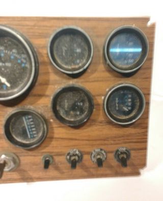 Gibson Houseboat Instrument Panel Gauge Cluster Ignition Keys Vintage Bezel 70s ' 4