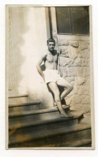 24 Vintage Photo Handsome Soldier Boy Man Posing For Buddy Snapshot Gay